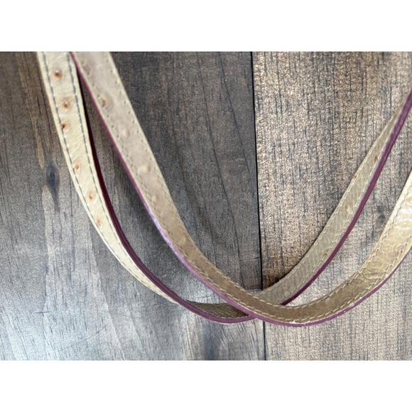 Dooney & Bourke Ostrich Embossed Leather Tote Tan Shoulder Bag Classic Preppy - Picture 16 of 16